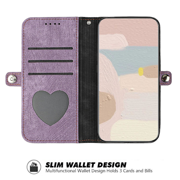 För Samsung Galaxy S23 Fe Plånbok Pu Läder Cover Stativ Case med rem Purple