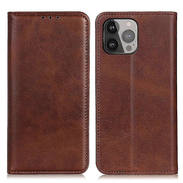 Splitlæder Auto-absorberende Tegnebog Stand Telefon Cover til iPhone 13 Pro Max 6.7 tommer