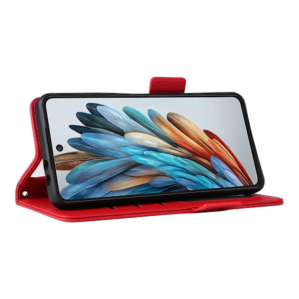 Til ZTE nubia Music Case Litchi Tekstur PU Læder Wallet Flip Telefon Cover - Grå Multicolor Red