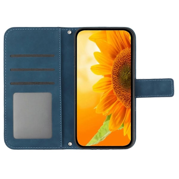 Mobilskal med crossbody-rem för Samsung Galaxy A35 5G PU-läder Solros Stativ Multicolor Style I