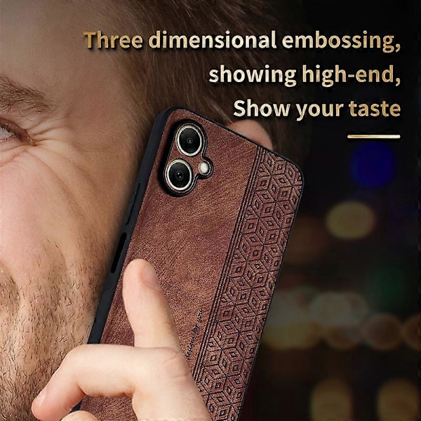 AZNS Fodral för Samsung Galaxy A06 Skyddande PU Läder Täckt TPU Telefonskal - Grön Multicolor Brown