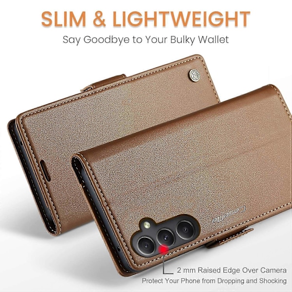 CASEME 023-serien Plånboksfodral med Ställ för Samsung Galaxy A34 5G PU Läder RFID-skydd Mobilskal Multicolor Style D