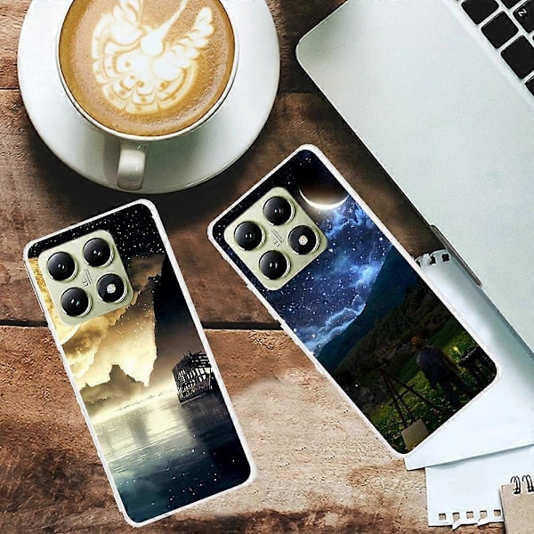 Til Xiaomi 14T TPU Cover Mønsterprint Anti-Drop Telefon Bagcover Multicolor Stacked Cat