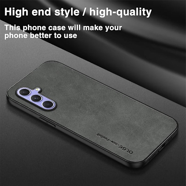 För Samsung Galaxy A54 5g Anti-halk phone case Pu Läder Soft Tpu Stötsäkert cover Black