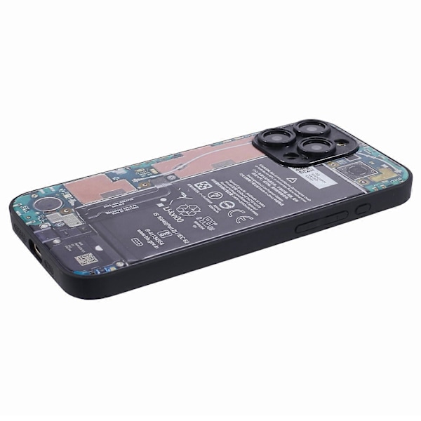 AL-serien för iPhone 13 Pro Skal Exakt Utskärning TPU+Akryl+Glasskydd Multicolor Long Battery Circuit Board