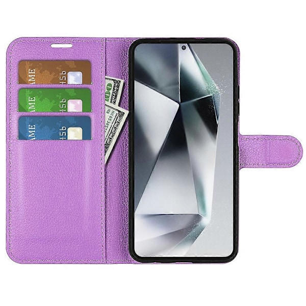 Til Samsung Galaxy S25 Ultra Case Litchi Tekstur Stødsikker Læder Wallet Telefon Cover Multicolor Style H