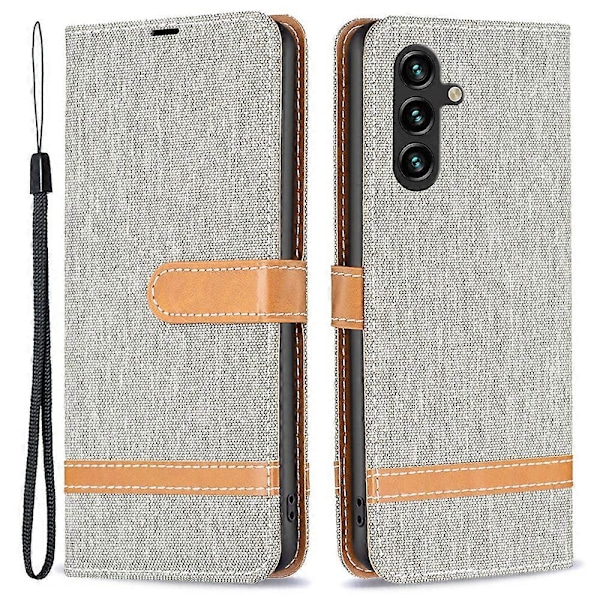 Skal till Samsung Galaxy A15 4G Jeans Tyg Splicing PU Läder Telefonfodral Multicolor Style G