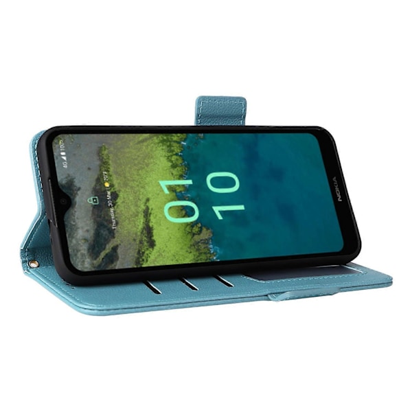 Reptåligt Telefonfodral för Nokia C110 Litchi Textur PU Läder Plånboksfodral med Ställ Multicolor Style F