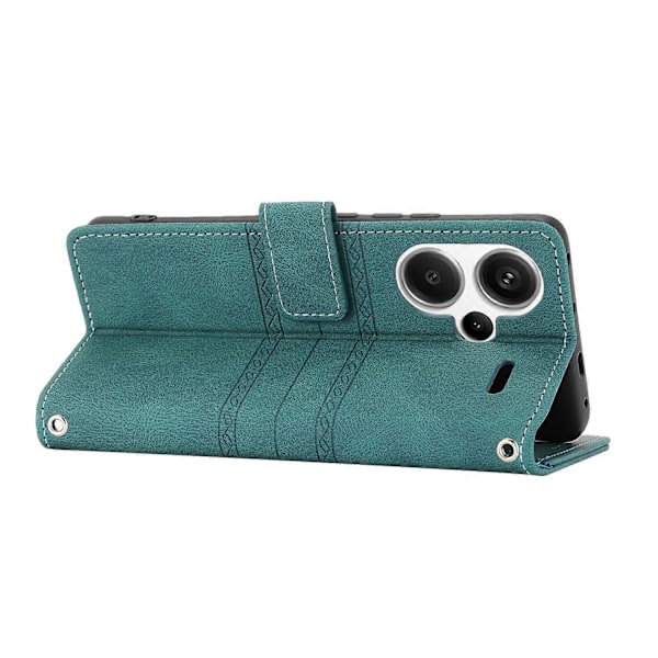 Skal för Xiaomi Redmi Note 13 Pro+ 5G Mjukt PU-läder + TPU Präglat Telefonskydd Multicolor Blackish Green