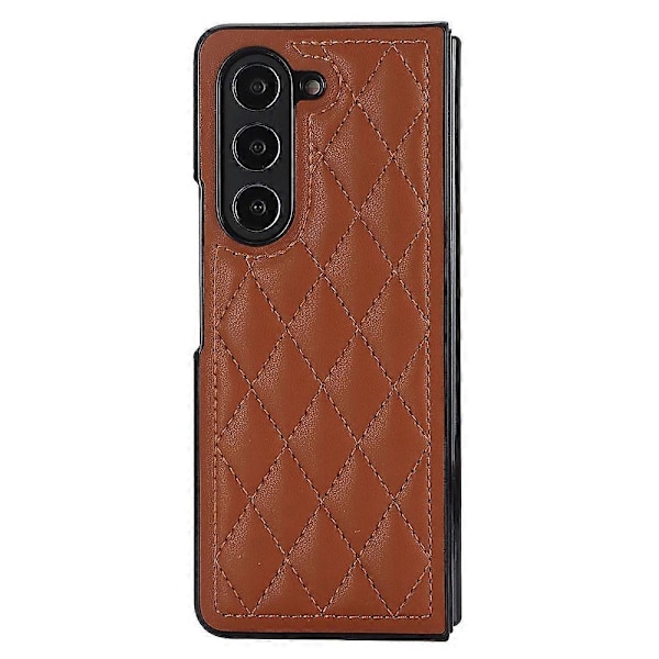 ZD04 Sydd Rombe-Grid Telefondeksel for Samsung Galaxy Z Fold5 5G Anti-Ripe PU+PC Deksel Multicolor Style H