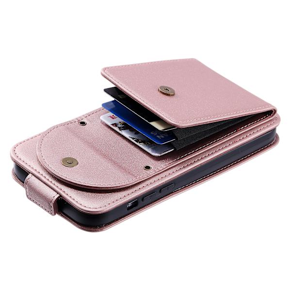 Fullt skydd Läder+tpu Vertikalt Flip Stand Skyddande phone case för Samsung Galaxy A54 5g Rose Gold