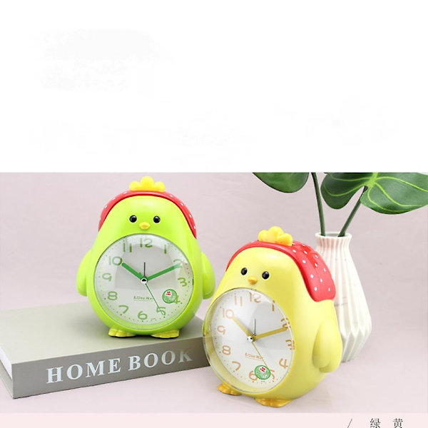 Saytay väckarklockor för sovrum, tecknad väckarklocka Turban Chicken Clock Nattljus, studenthemdekoration skrivbordsklocka (beige)