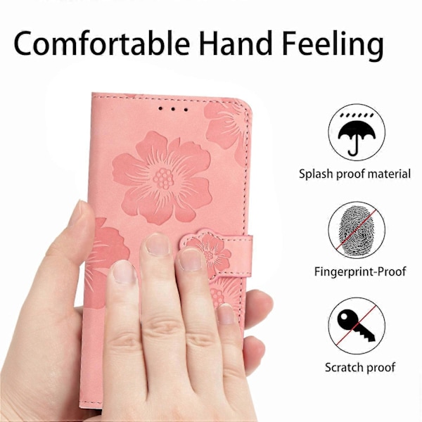 Blomsterpræget PU læder standpung cover til iPhone 11 mobiltelefon Multicolor Style C