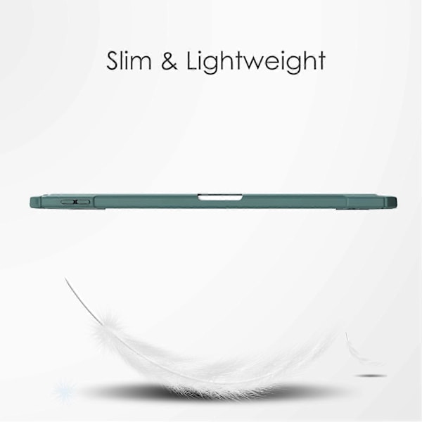 För iPad Air 11 (2024) Transparent Fodral PU Läder Auto Wake Sleep Skyddande Skal med Pennhållare - Multicolor Green