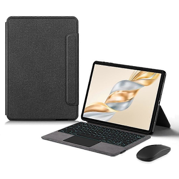 For Honor Pad X9 Pro Læder Etui + Touchpad Bluetooth-kompatibelt Tastatur med Baggrundsbelysning
