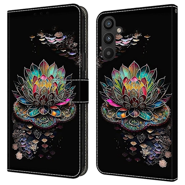 Skal för Samsung Galaxy A34 5G Mönstertryckt Skyddande Fodral TPU+PU Läder Flip Telefonfodral Multicolor Style M