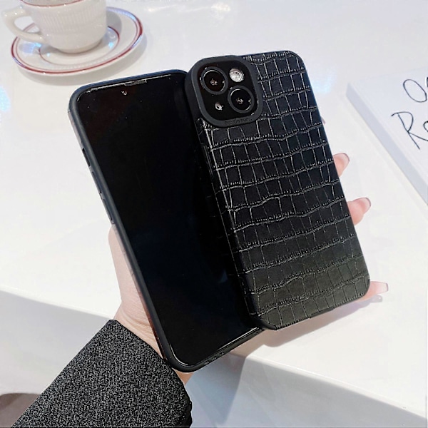 Skal för iPhone 13 Slim-Fit Krokodiltextur PU Läder+TPU Telefonskydd Multicolor Style E