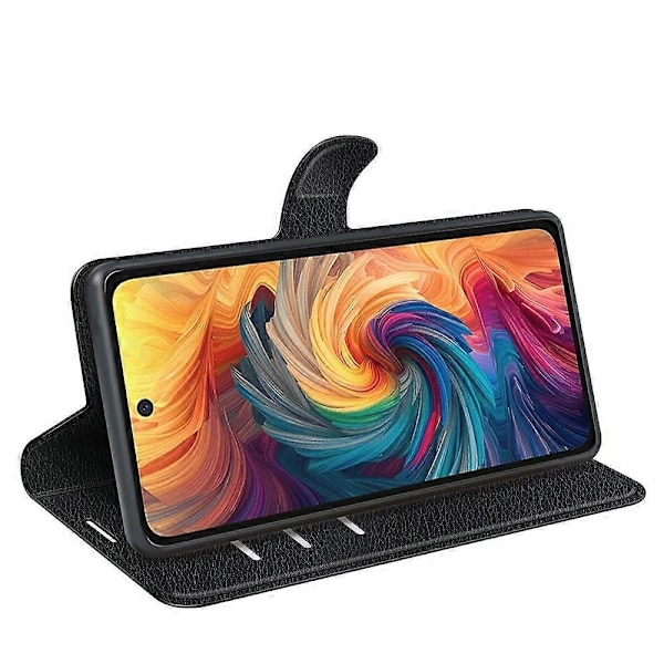 Til ZTE Blade V70 Etui Litchi Tekstur Stødsikkert Læder Wallet Telefon Cover - Grøn Multicolor Black