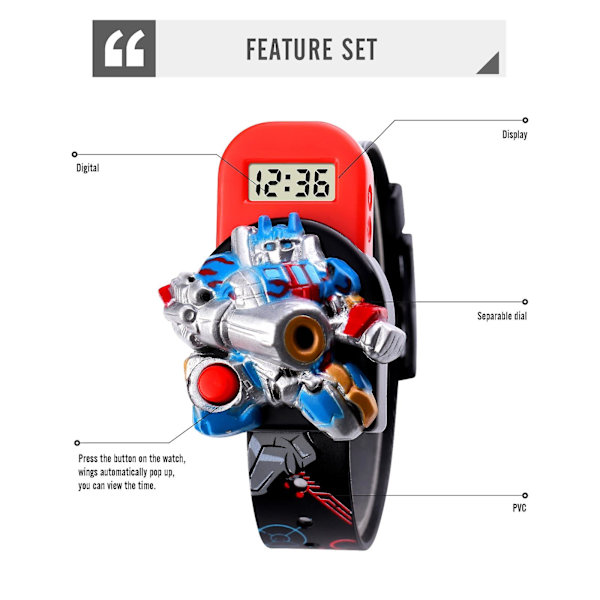 Skmei 1750 3d Robot elektronisk watch för barn Skmei 1750 Black