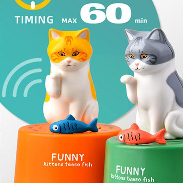 Timer Kreativ Sød Kat Mekanisk Timer Køkken Madlavning Børn Studie Hjem Timer Management Nedtællingstimere Til Undervisning V7h8 Orange