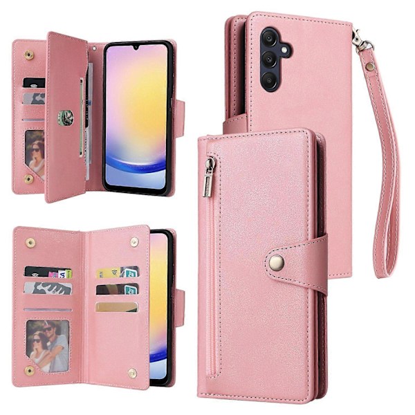 Læderetui med nitter til Samsung Galaxy A25 5G Multicolor Rose Gold