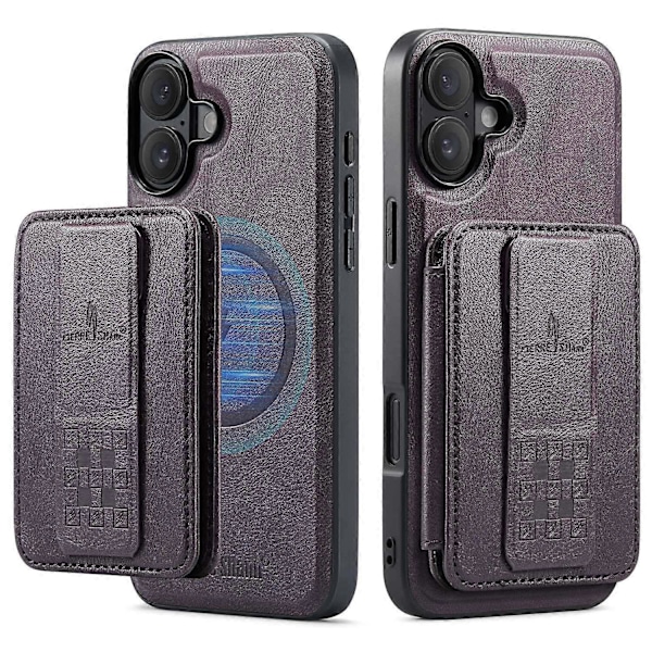 FIERRE SHANN 028 Stil iPhone 16 Etui Magnetisk Aftagelig Kortlommer Læder Bagcover Multicolor Style B