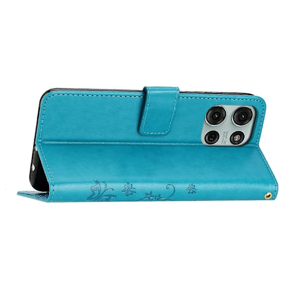 Motorola Moto G75 5G -kotelo PU-nahkainen puhelinlompakkokotelo hihnalla Multicolor Style B