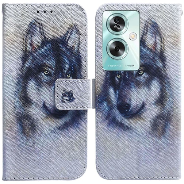 Pung Telefon Cover med Mønsterprint i Læder til Oppo A79 5G/A2 5G Multicolor Wolf