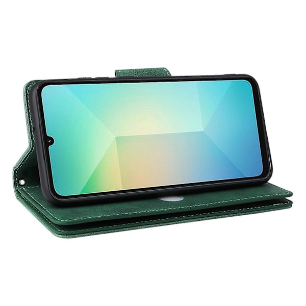 Til Samsung Galaxy A06 Etui Lynlås Pung Læder Støtteben Telefon Cover Nittedekor Multicolor Style D