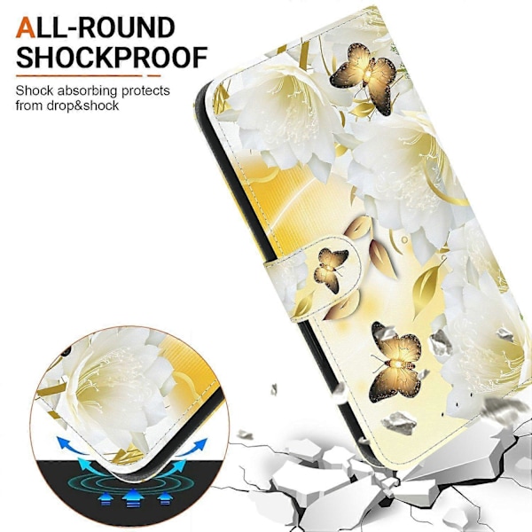 Plånboksfodral för Realme 13+ 5G Anti-Drop Läder Flip Cover Mönstertryck Multicolor Style E
