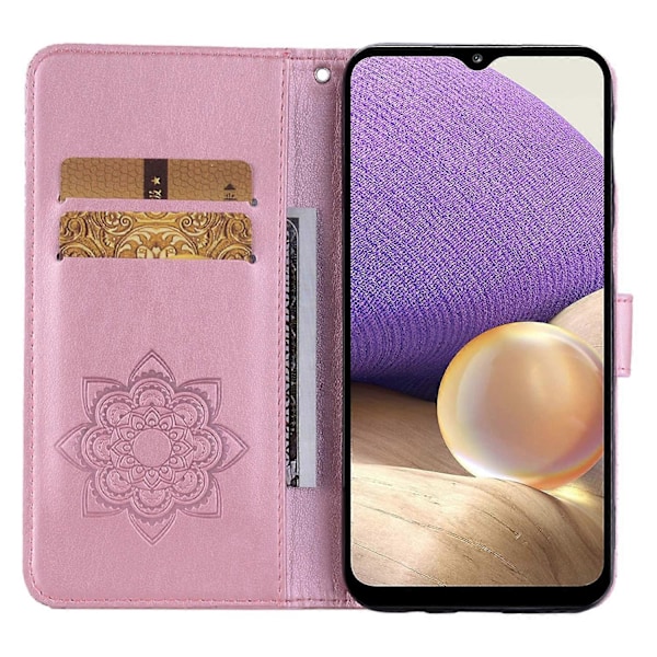 Til Samsung Galaxy A26 5G Wallet Case Ugle Blomst Præget Rhinestone Læder Cover Multicolor Style B