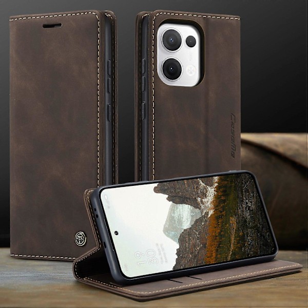 Til Oppo Reno13 5G Wallet Case CASEME 013 Series PU Læder Telefon Cover Stativ Multicolor Coffee