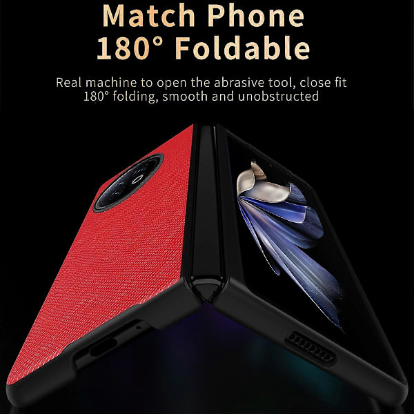 Vivo X Fold2 naarmuuntumisen estävä ristikkäiskuvioinen puhelinkotelo kumipinnoitettu PU-nahkapäällysteinen PC-takakansi Multicolor Style B
