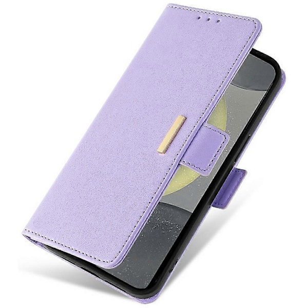 Læder Wallet Case med RFID-blokering og stativfunktion samt håndrem til Samsung Galaxy S25 Multicolor Style A