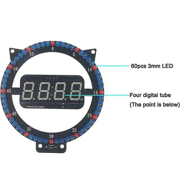 Kitten Clock Creative Diy Kit Night Light Clock (röd digitalt rör)