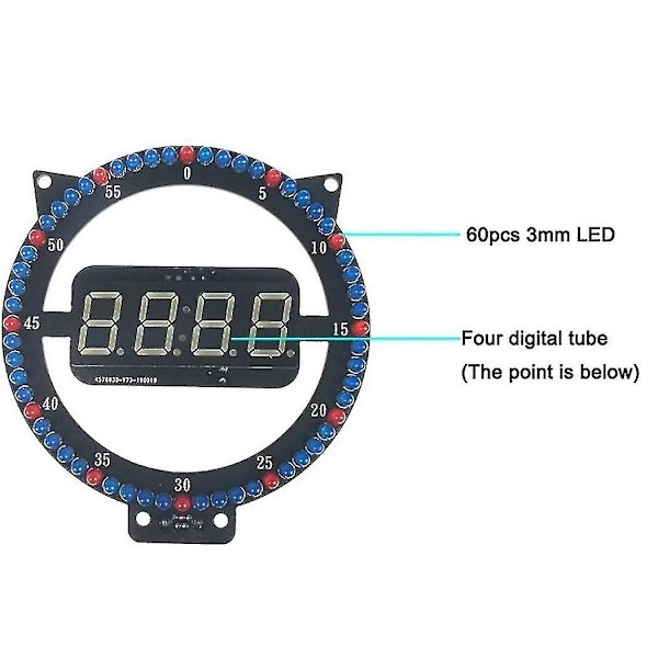Kitten Clock Kreativt DIY Sæt Natlampe Ur (rødt Digitalt Rør)