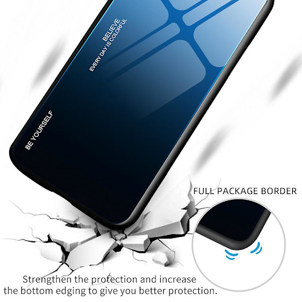 För Iphone 15 Pro Max Gradient Hårt phone case Härdat glas + PC + Tpu Anti-Scratch cover Red Black