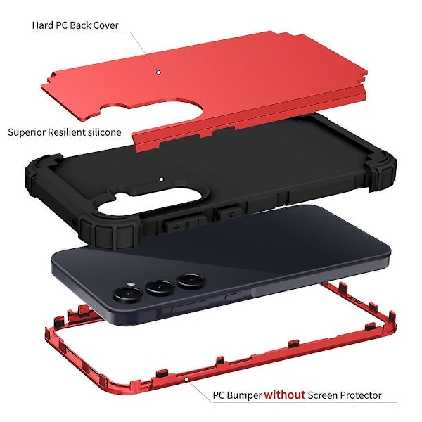 L-Style Skal för Samsung Galaxy A55 5G Anti-Scratch PC+TPU Telefonfodral Multicolor Style B