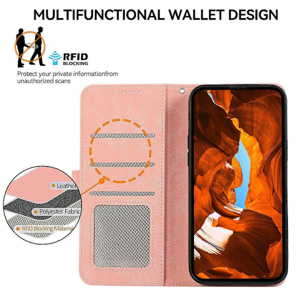 Fodral för Xiaomi 14T Pro Färgskarvning Läder Flip Telefonfodral RFID-blockering Multicolor Style A