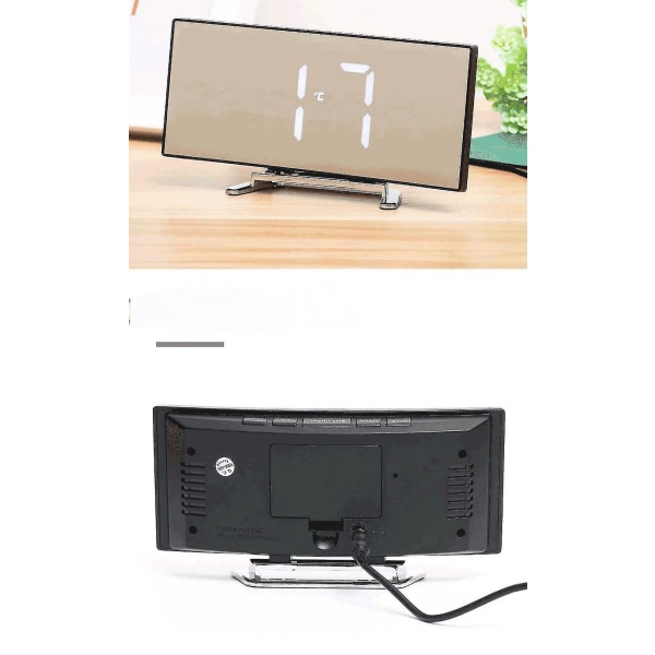 Digitalt Vækkeur C Til Senge - Lar 7\" LED Display Med Lysdæmper, Snooze, 7, Let At Indstille, USB Opladning, Backup, 12/24 Timer For