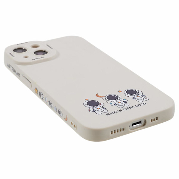 Roligt tecknat Astronaut phone case för Iphone 13, mjukt Tpu reptåligt cover Three Astronauts White
