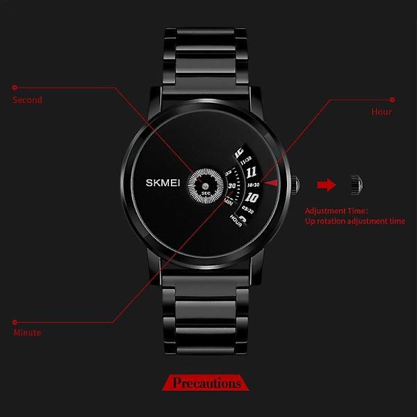 Skmei 1260 30m Vandtæt Quartz Armbåndsur Sort Black