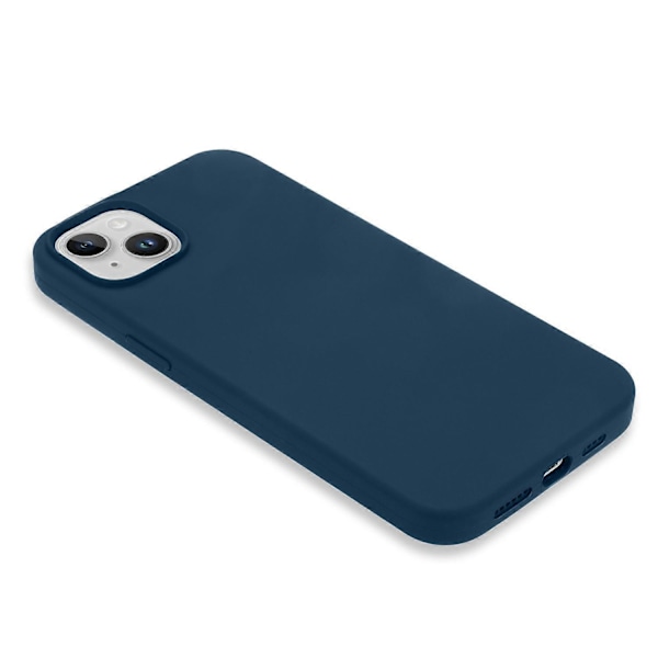 För iPhone 14 Plus Silkeslen Mjuk Touch Flytande Silikon Skal Fiberfoder Fallskydd Mobilskal Multicolor Style B