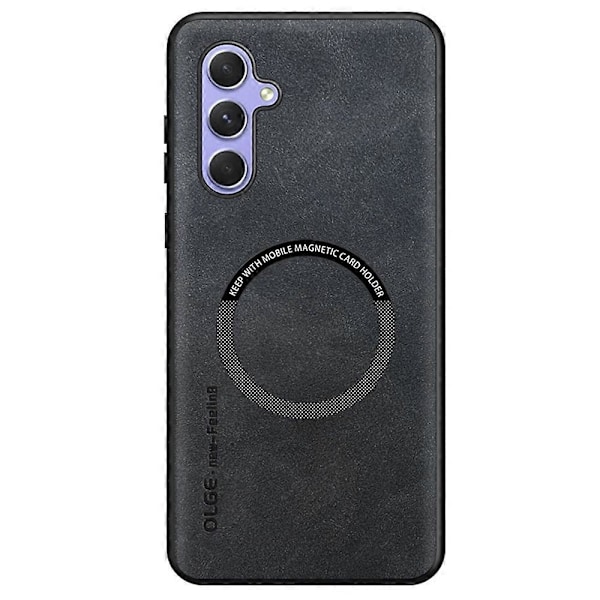 Til Samsung Galaxy A16 5G/4G Etui Kompatibelt med MagSafe Anti Drop PC+TPU+PU Læder Bagcover Multicolor Black