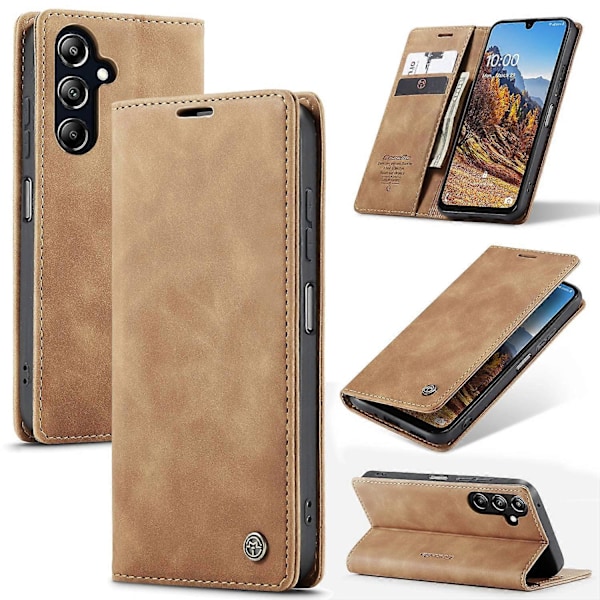Til Samsung Galaxy A26 5G Case CASEME 013 Series Kortholder Stativ Læder Telefon Cover - Kaffe Multicolor Brown