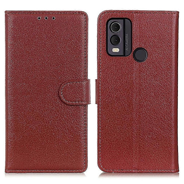 För Nokia C22 Litchi Textur Läder Plånbok Telefonfodral Flip Ställ Stöttåligt Skydd Multicolor Style E