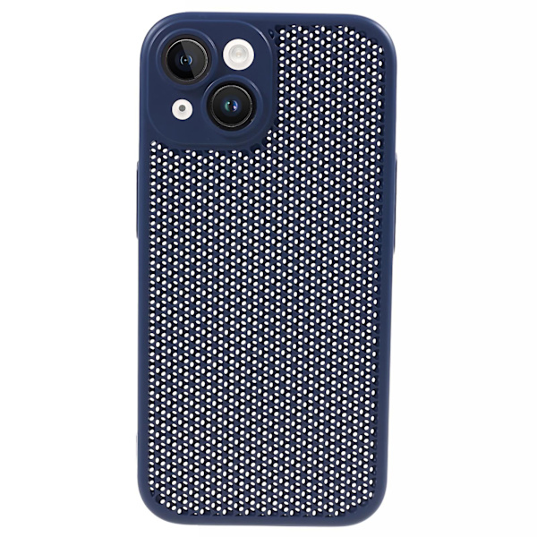 For Iphone 14 Hul Varmeavledning Deksel Anti-ripe PC Telefondeksel Med Linsefilm Blue