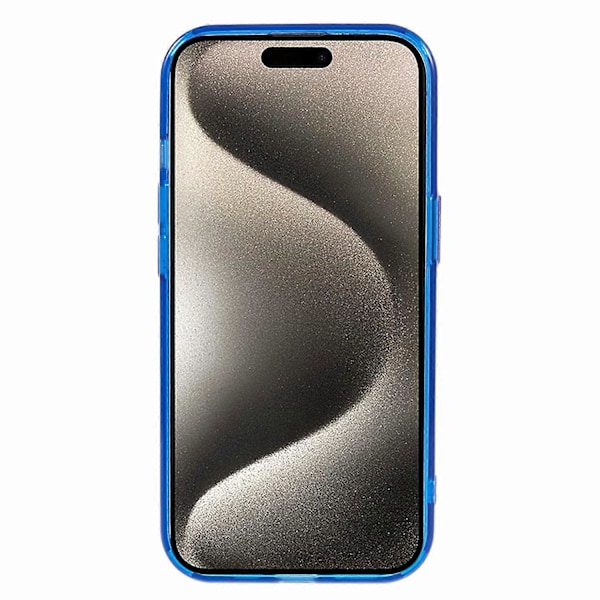 Läpinäkyvä TPU+PC suojakuori iPhone 15 Plus -puhelimelle, näkymätön jalusta ja magneettinen puhelinkuori Multicolor Style E