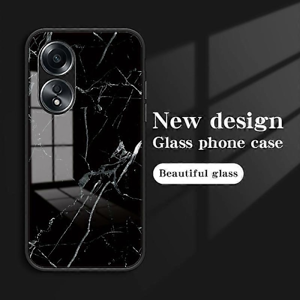 Oppo A58 4G -puhelimen suojakuori karkaistusta lasista + PC + TPU, marmorikuvioinen Multicolor Style B