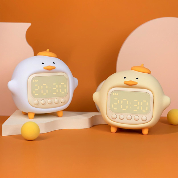 Kram Anka Väckarklocka Barn Snooze Väckarklocka Tidvisning USB Laddning